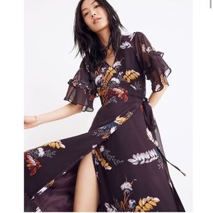 Madewell Vervain Wrap Dress in Blooming Oasis
